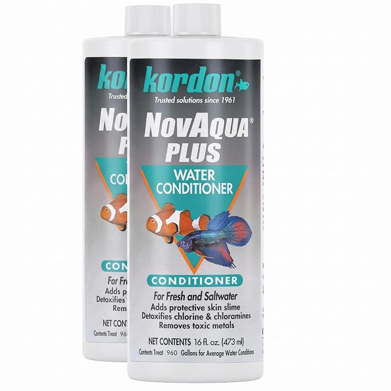 Condicionador de Água para Aquário Kordon NOVAQUA Plus para Água Doce e Salgada, 2 x 480 mL