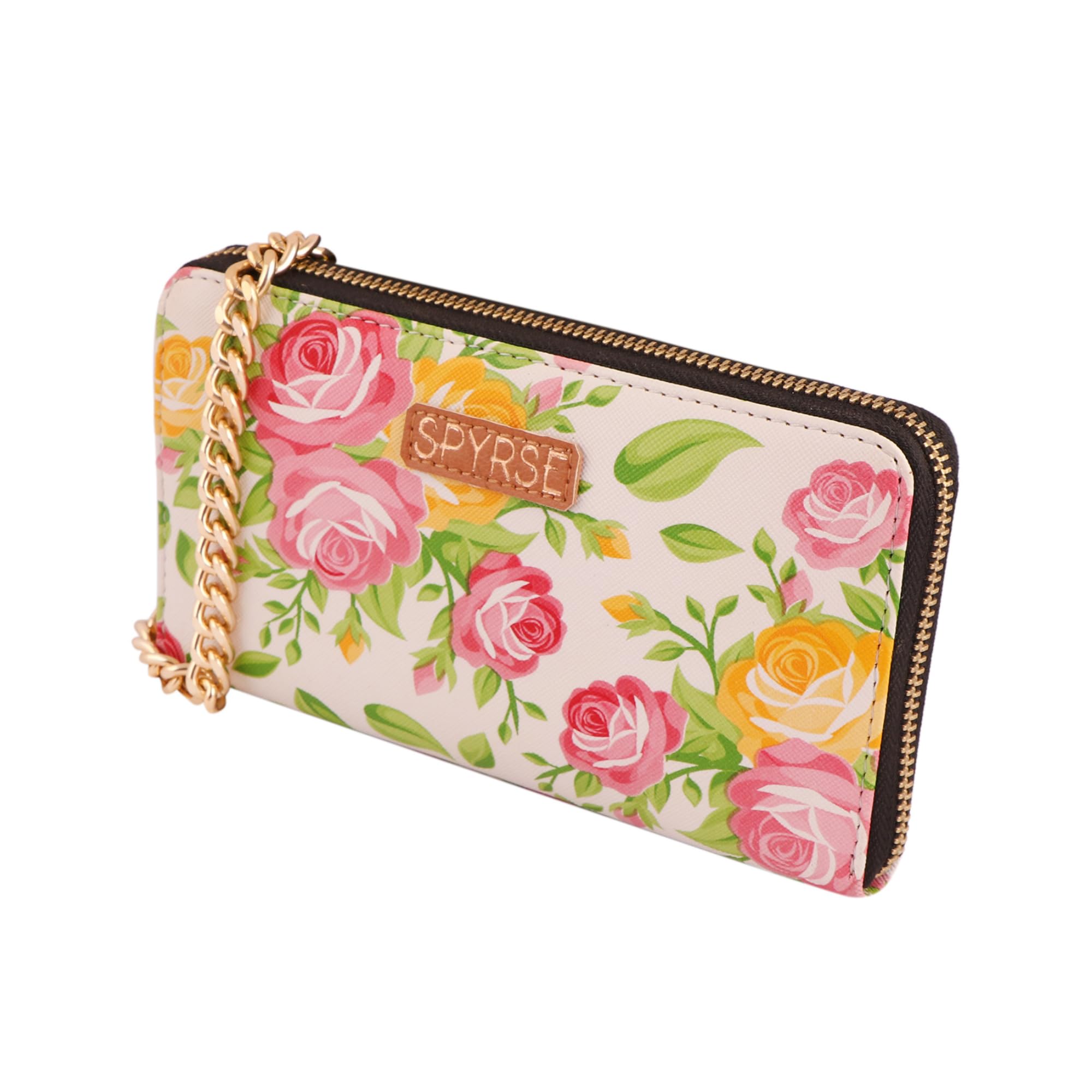 spyrse Ladies Wallet for Women | Floral Printed Vegan Leather Zip Wallet | 12 Card Slots, Cash, Mobile Compartment | Travel Friendly Women’s Clutch Purse-picture-42