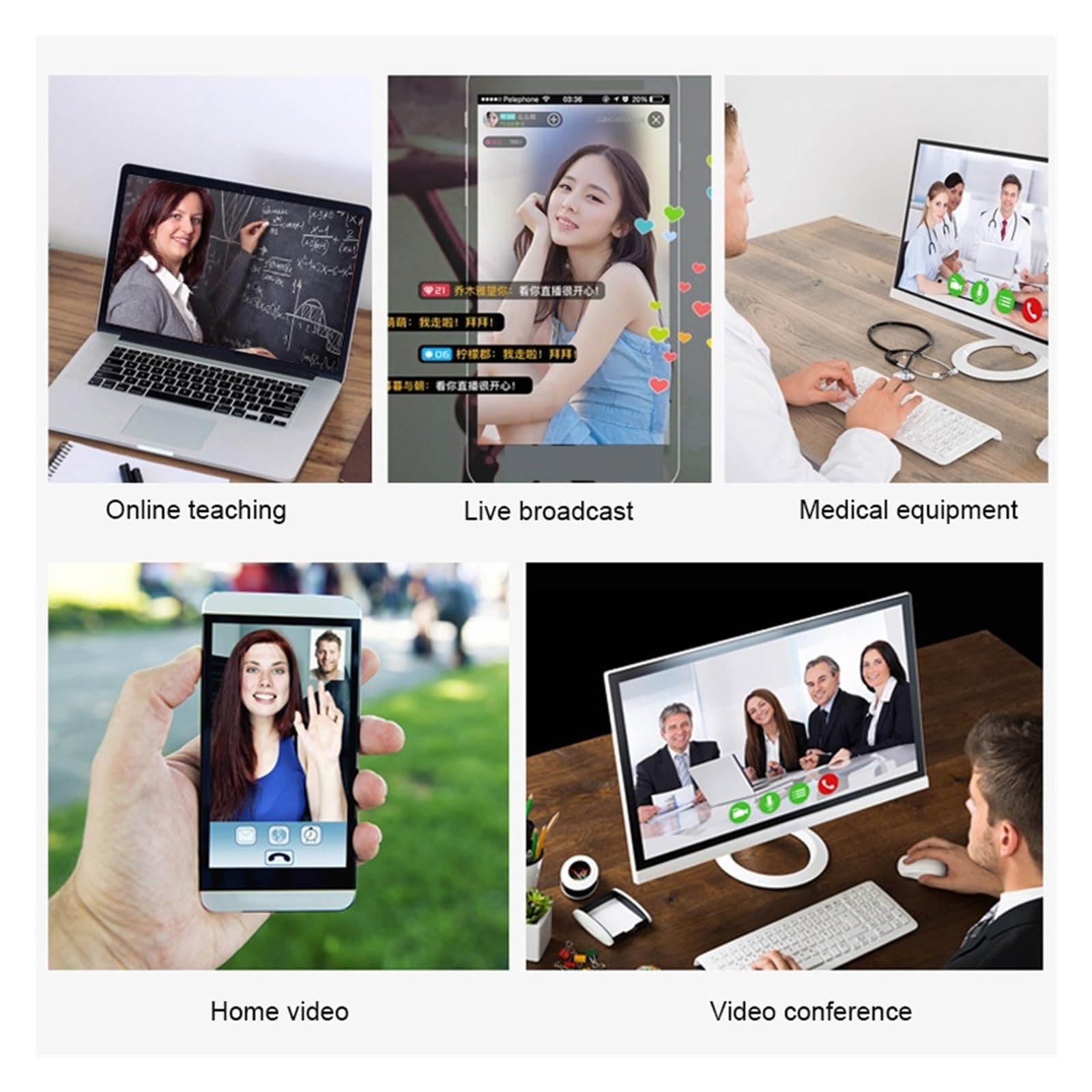 Webcam 4k USB Webcam 1080P Web Camera con Microfono Web Cam for PC Computer Portatile Mini videocamera con Copertura for Webcam(1080P)