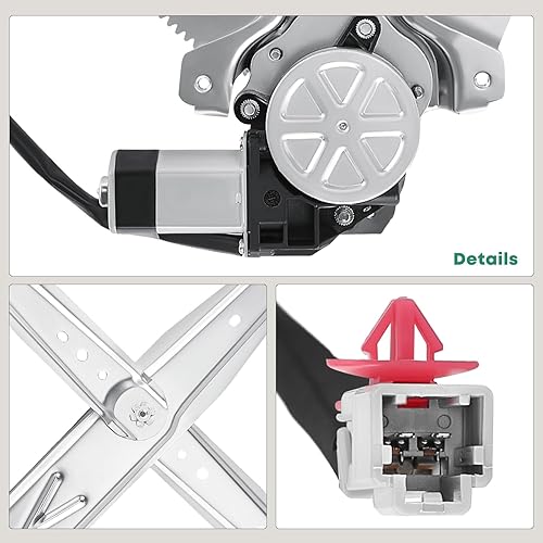 Miniatura 8 de YHTAUTO Elevalunas eléctrico del lado del pasajero delantero con conjunto de motor de 2 pines para Honda Civic 1996-2000, Coupé solo 2 puertas