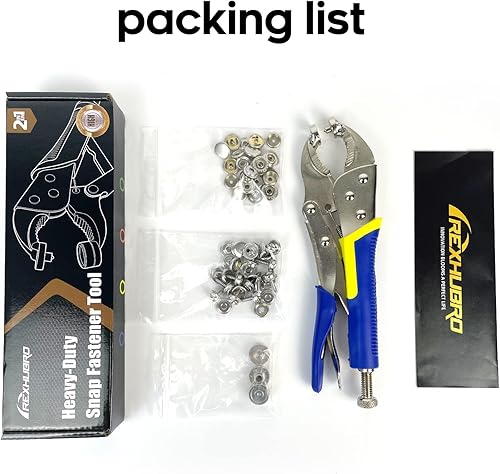 Miniatura 6 de Herramienta de cierre a presión, herramienta a presión para cubiertas de barcos, alicates de ajuste a presión de alta resistencia, kit de