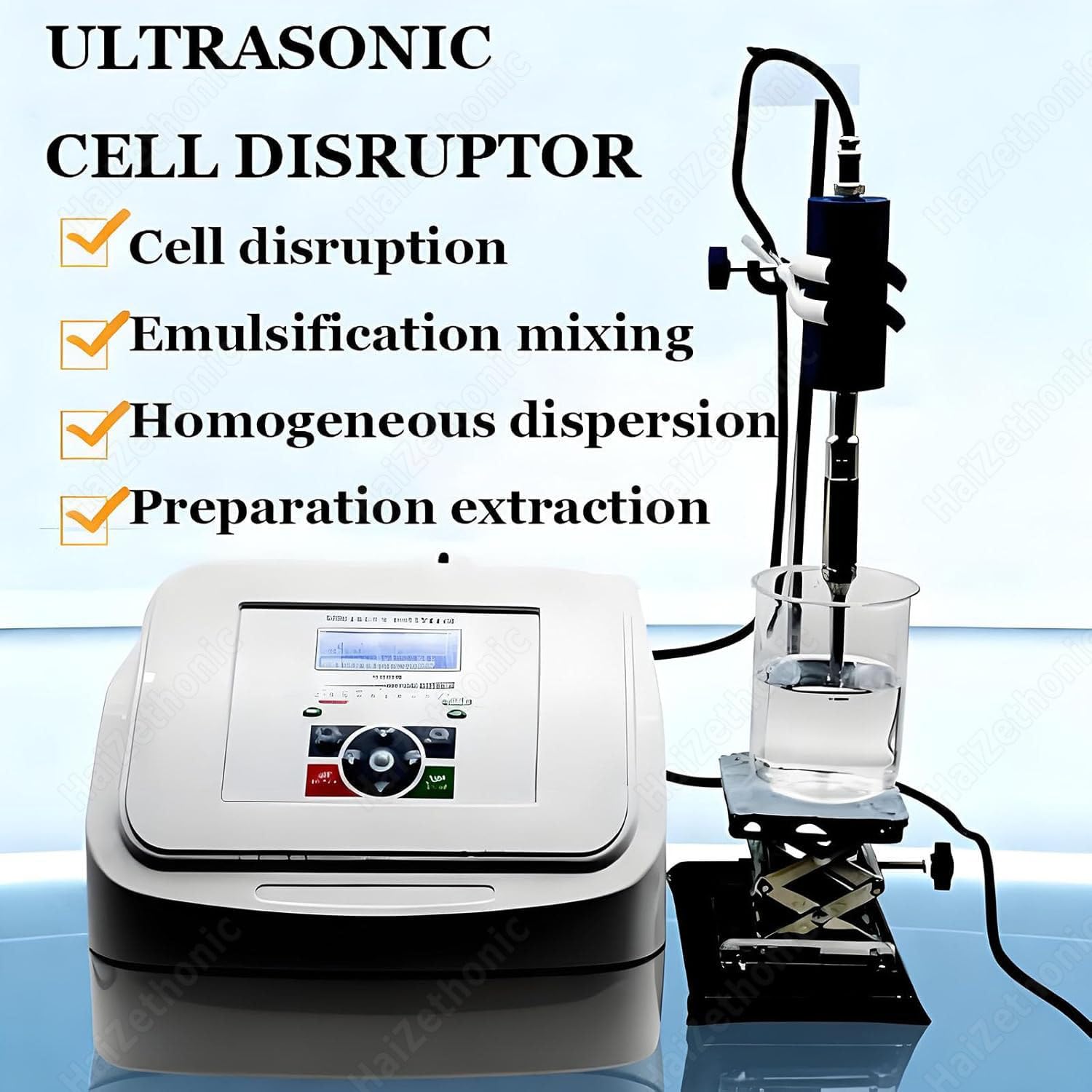 800w Professioneller Ultraschall Homogenisator,Labor Emulgator,Cell Disruptor,Digitale Steuerung,Timer 1s-99h Einstellbar,Für Flüssigemulgierung Und Dispersion 10mmprobe