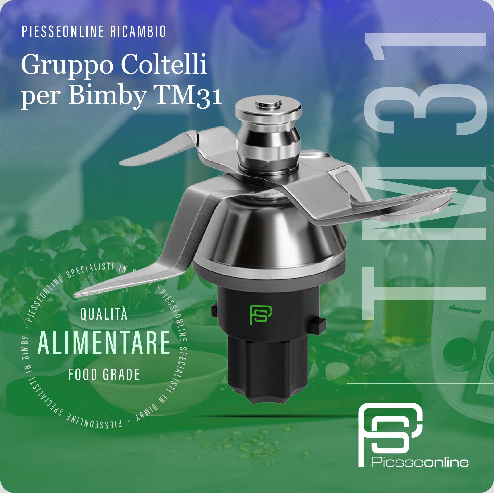 Lame Bimby TM31 di Ricambio, Compatibili per Thermomix 31 – Gruppo Coltelli Bimby TM31 Chef-Mix in Acciaio Inox SUS420, Accessorio Bimby TM31 Sicuro, Resistente e Lavabile in Lavastoviglie