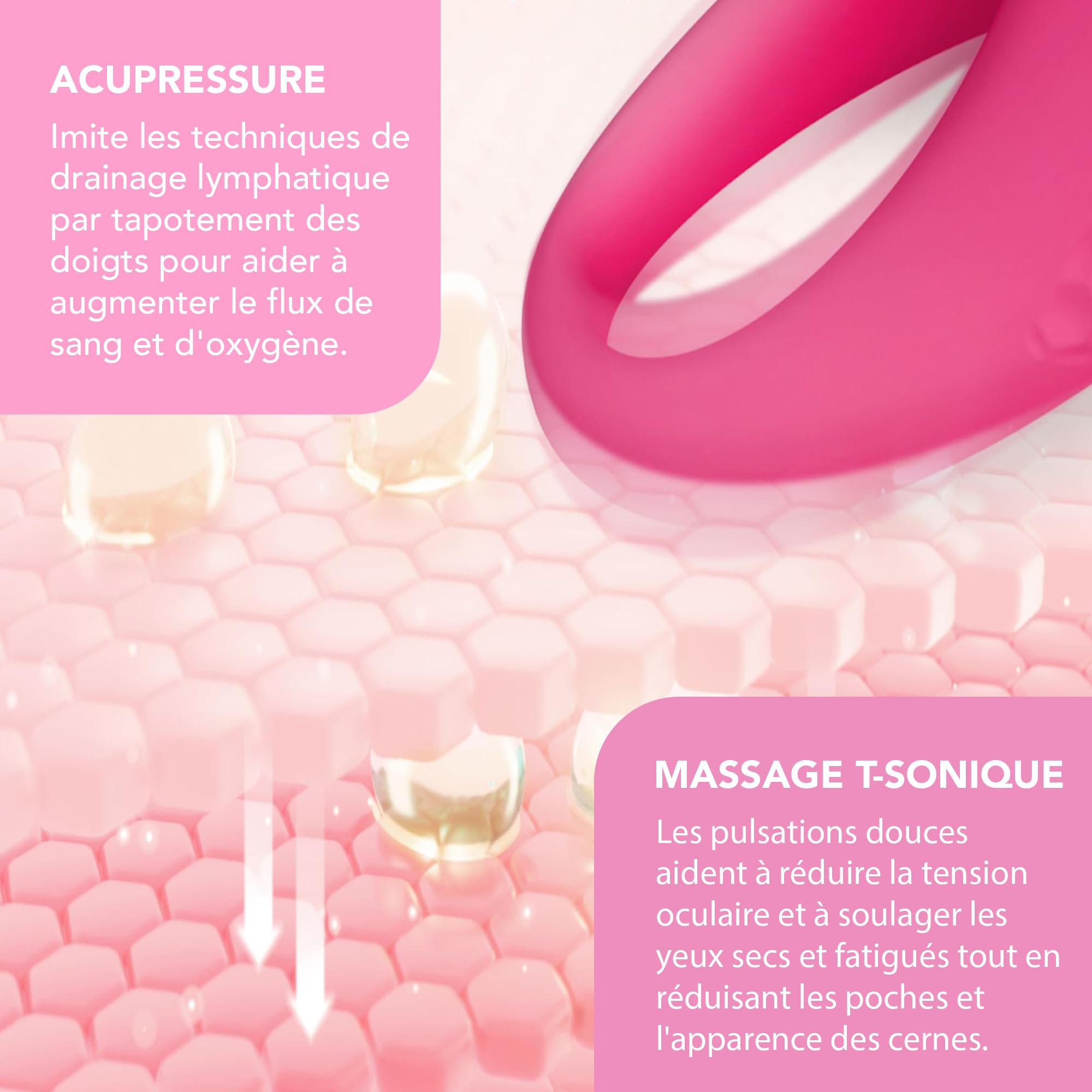FOREO IRIS 2 Appareil de massage rajeunissant yeux - Pour les cernes, les poches et les rides - Élimine les poches - anti-cernes - massage drainant - Silicone ultra-hygiénique - Pearl Pink