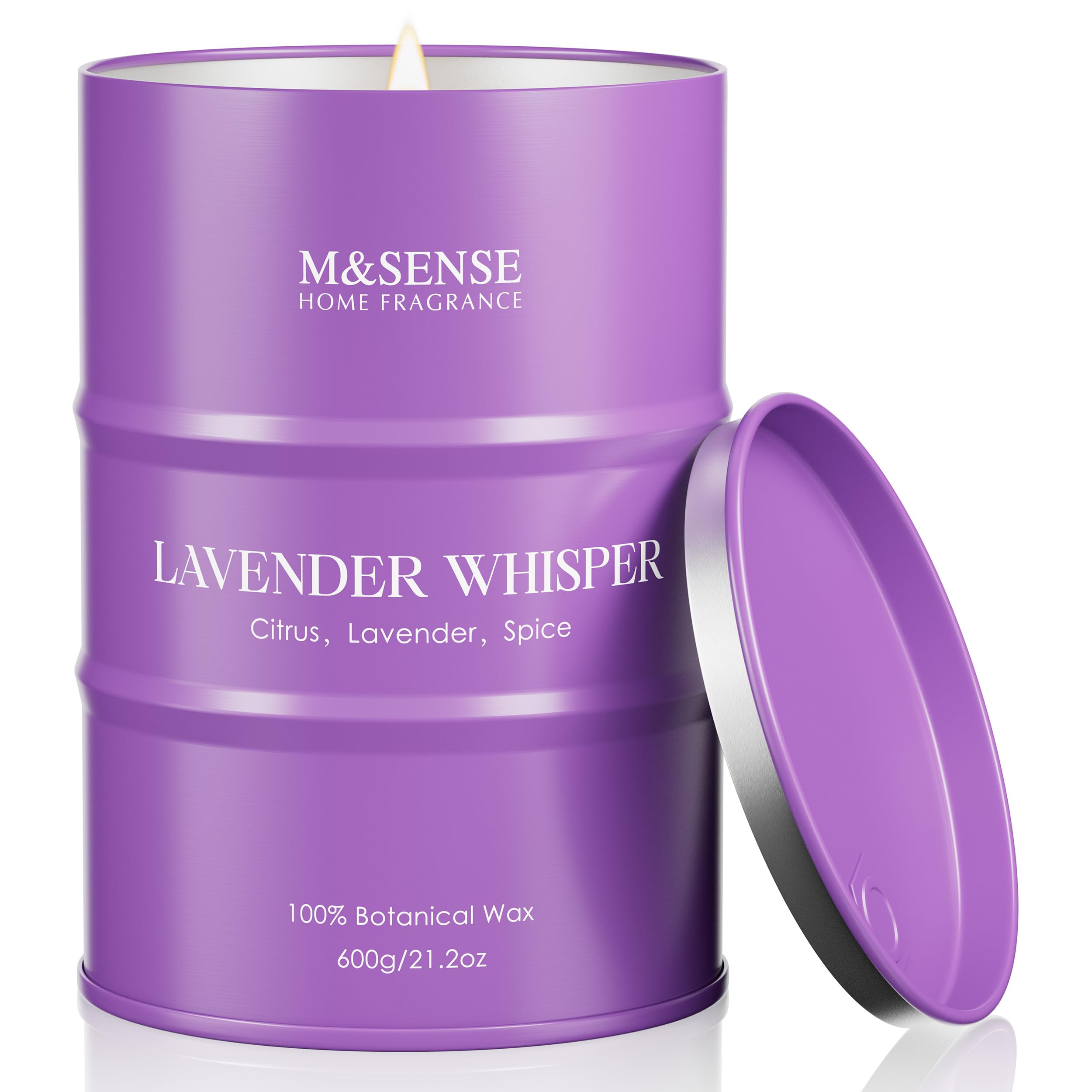 M&amp;SENSE Large Lavender Soy Candles for Home Scented 21.2oz