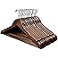 CozyMood Hangers Wooden Hangers 20 Pack Wooden Clothes Hanger Wooden Hanger Bulk Walnut Smooth Finish Wood Hangers Premium Wo
