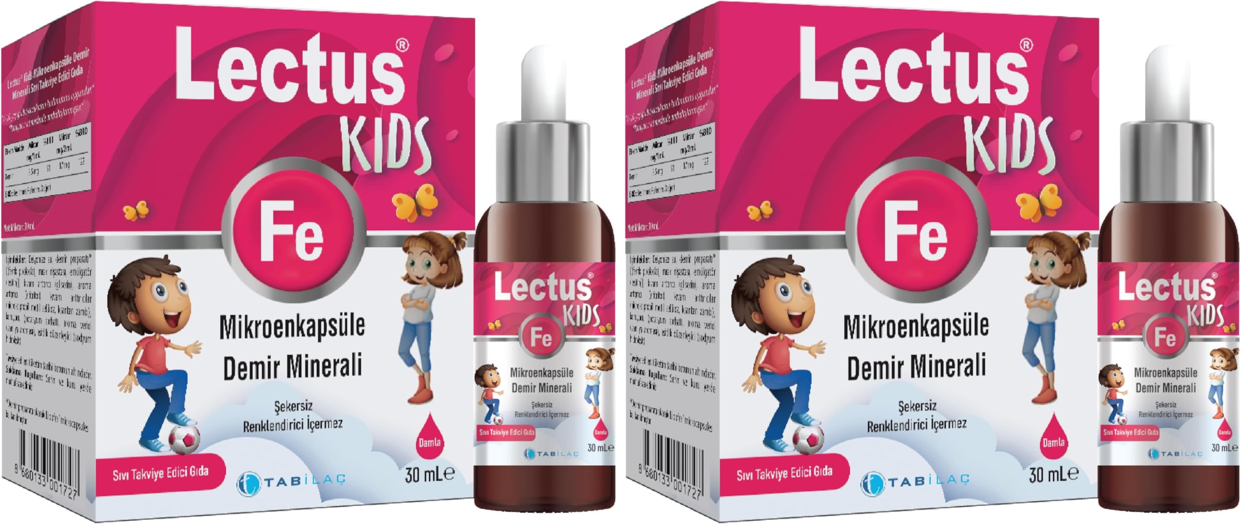 Lectus Kids Demir Mikroenkapsüle Demir Minerali 30 ml Damla (2 paketi)