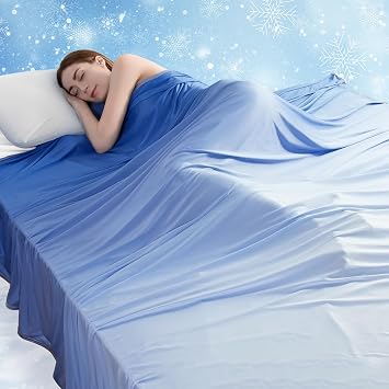 LUXEAR Cooling Blanket Twin, Arc-Chill Q-Max >0.5 for Hot Sleepers, Absorbs Heat to Keep Body Cool for Night Sweats, Lightweight Summer Cool Blankets for Sleeping, Gifts for Women & Men,Gradient Blue
