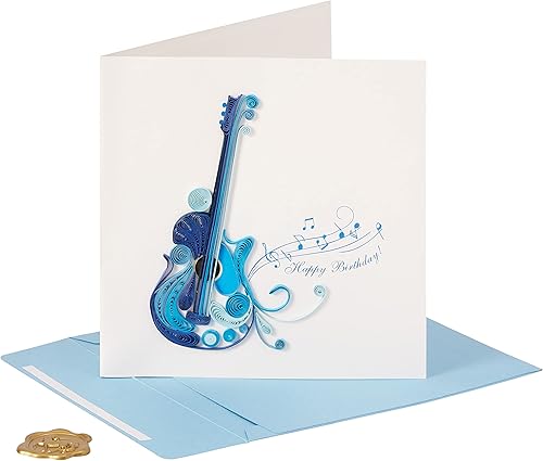 Miniatura 1 de NIQUEA.D Tarjeta de Feliz Cumpleaños, Guitarra Quilled (NB-0077)