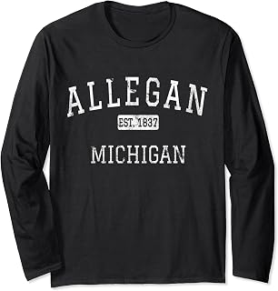 Allegan Michigan MI Vintage Long Sleeve T-Shirt