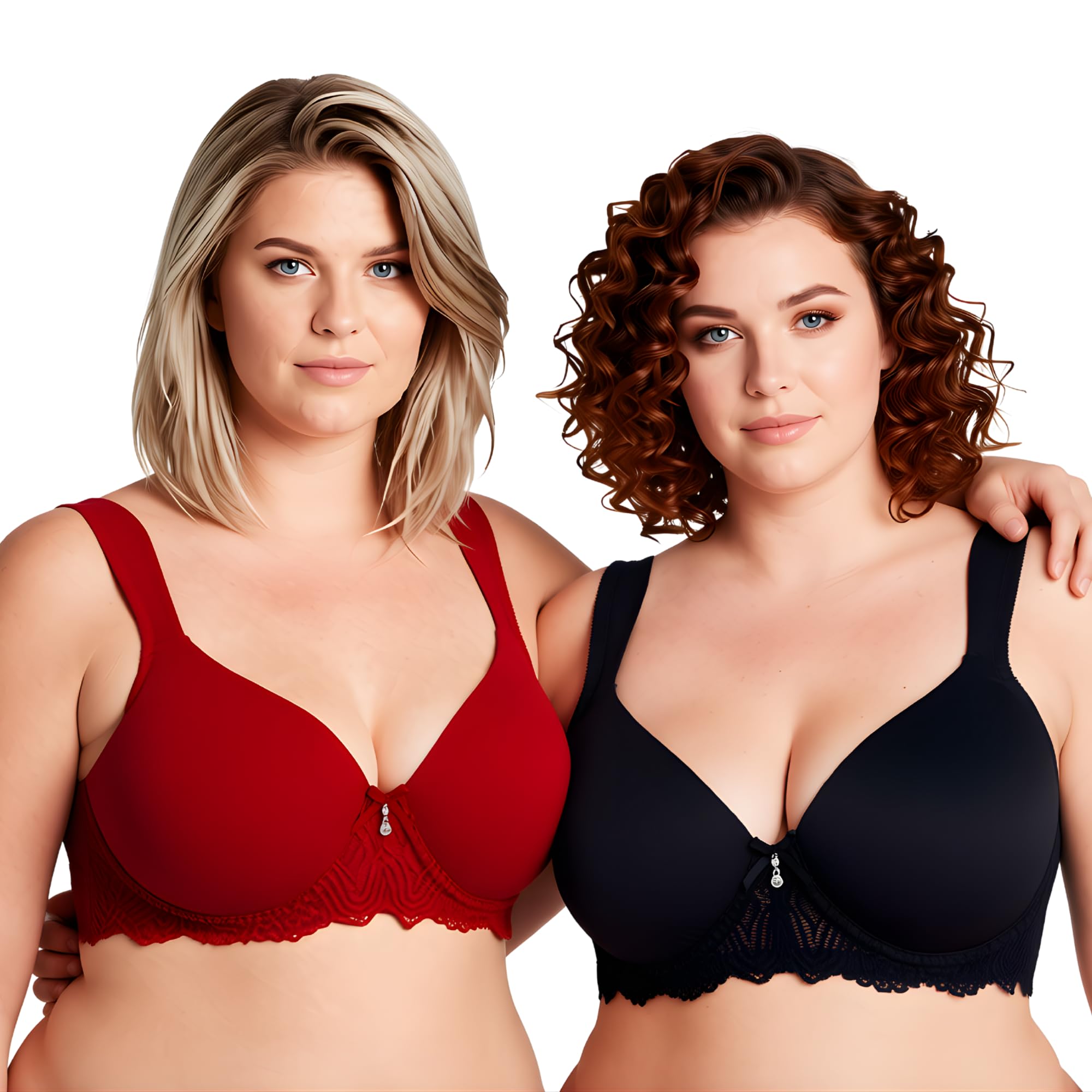 Curve Muse Leggermente Imbottito Ferretto Reggiseno con Spallacci Imbottiti | Imbottito, Elasticizzato, Nylon, Elastan, Spalline Imbottite