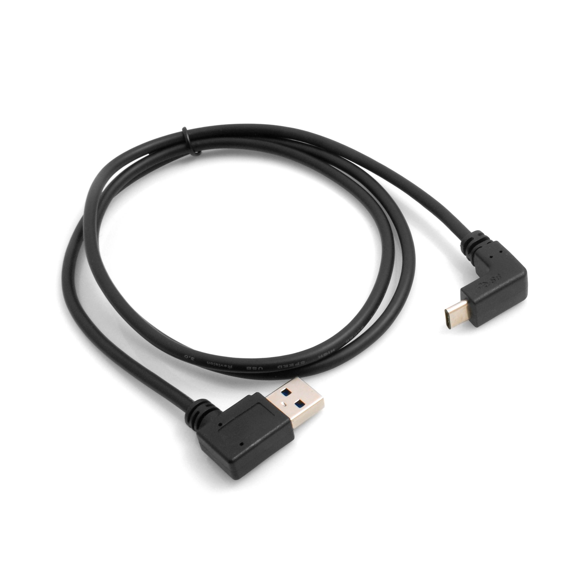 Cavo Adattatore SYSTEM-S USB 3.1 Tipo C A USB 3.0 Tipo A Con Connettore Angolato 90° Destro, Lunghezza 98 Cm