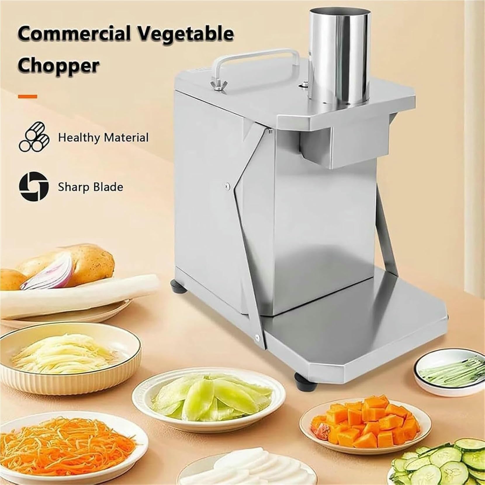 Cutter Di Verdure Elettriche Commerciali, Da 250 W Di Un Dita Dei Verdure, Frantumazione Automatica In Acciaio Inossidabile Con Griglia Per Tagliare Cubetti E Tagli Da Tagliare, Per Cipolle, Patate