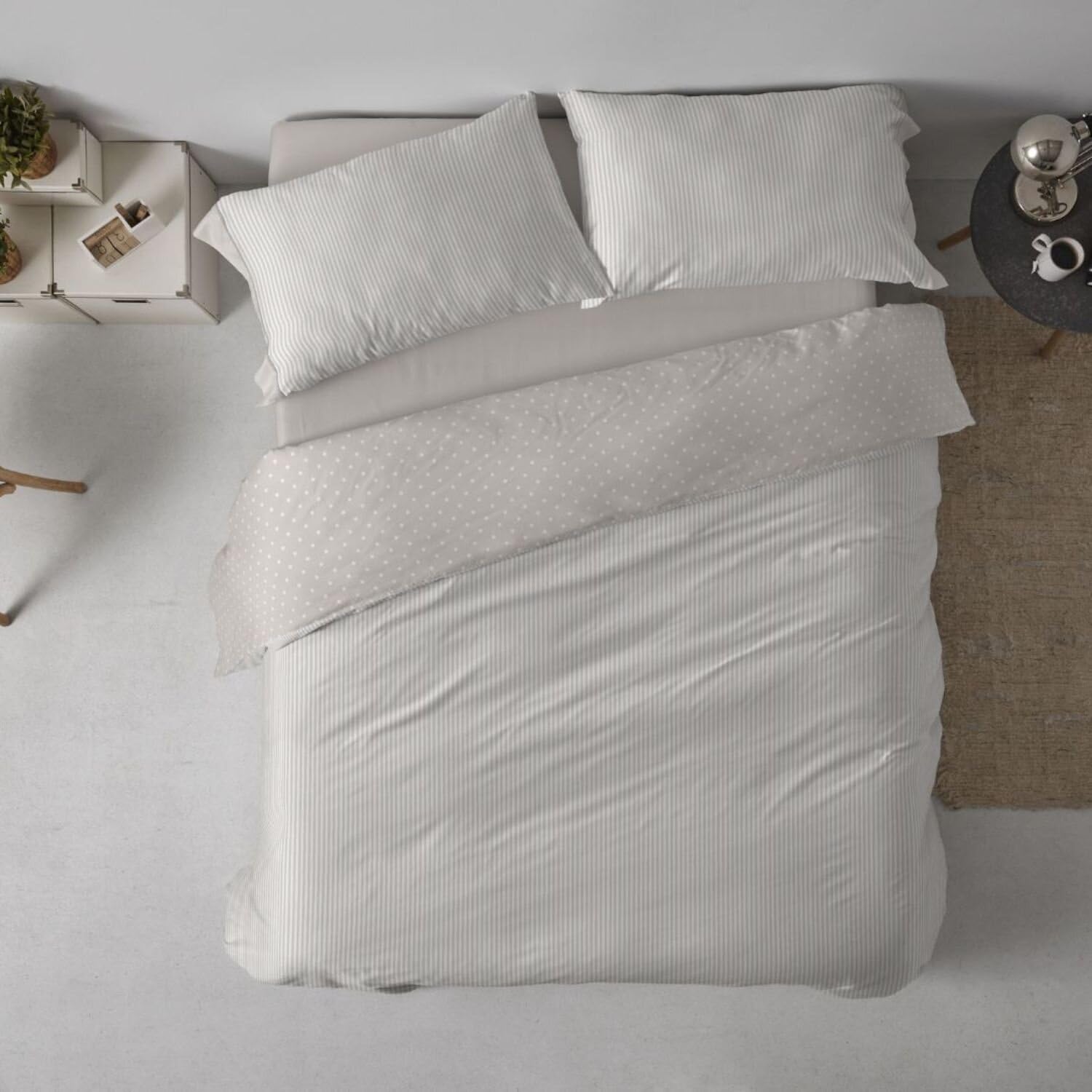Burrito Blanco | Fundas nórdicas algodón | Cama de 150 a 160cm. (+Medidas Disponibles) | Diseño 640 | Color Greige (150-160x190/200cm.)