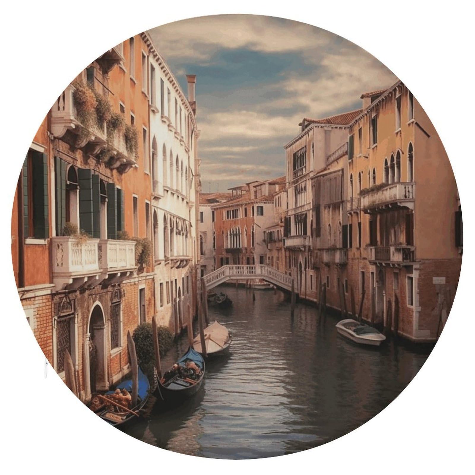 Wsoihfec Style Beautiful Venice Canal View Seat Cushion Round Chair Pad