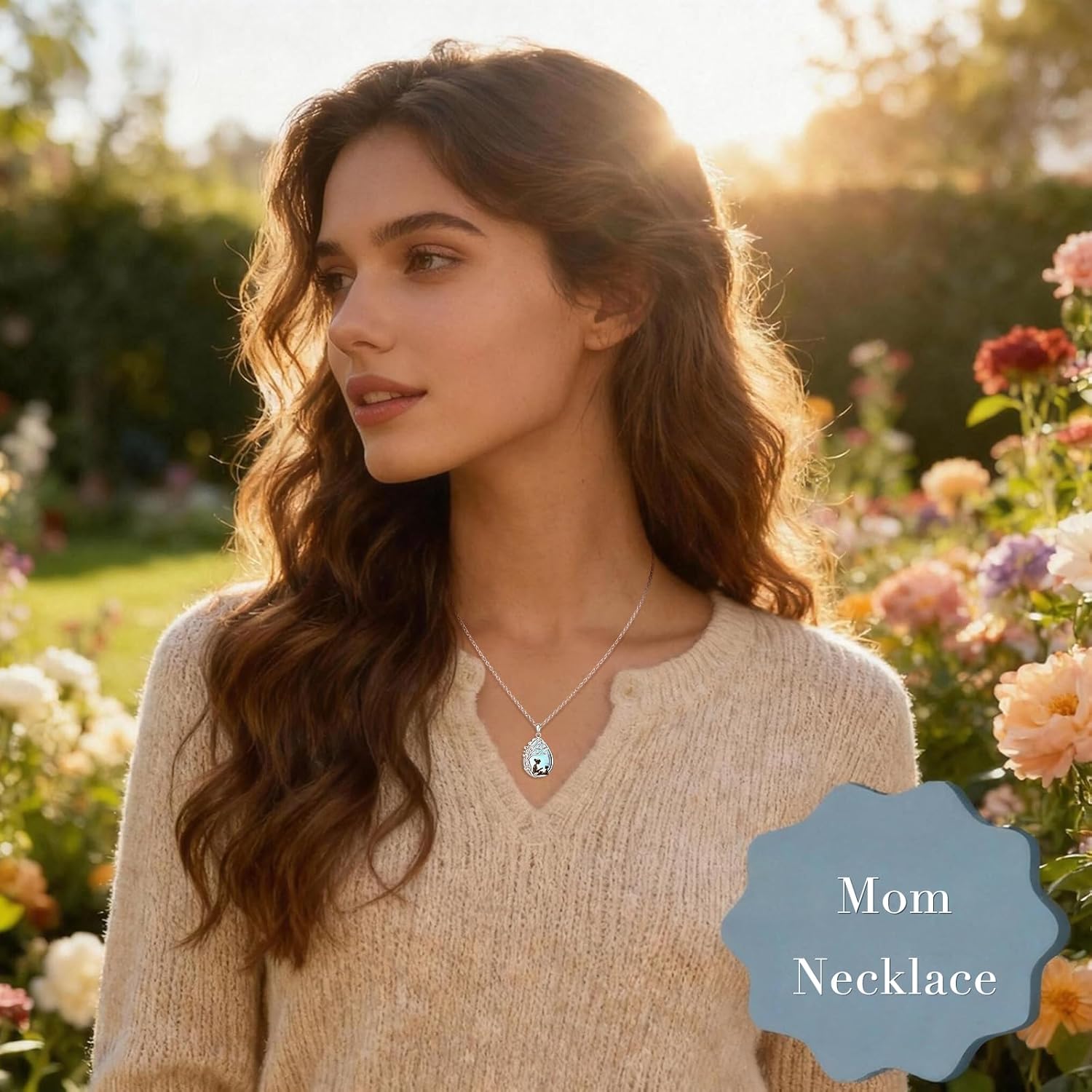 Mothers Day Gifts for Mom Mother Daughter Necklace Sterling Silver Tree of Life Mom Son Necklace for Women Pendant Moonstone Jewelry Gifts Grandmother Daughter Wife - Image 9