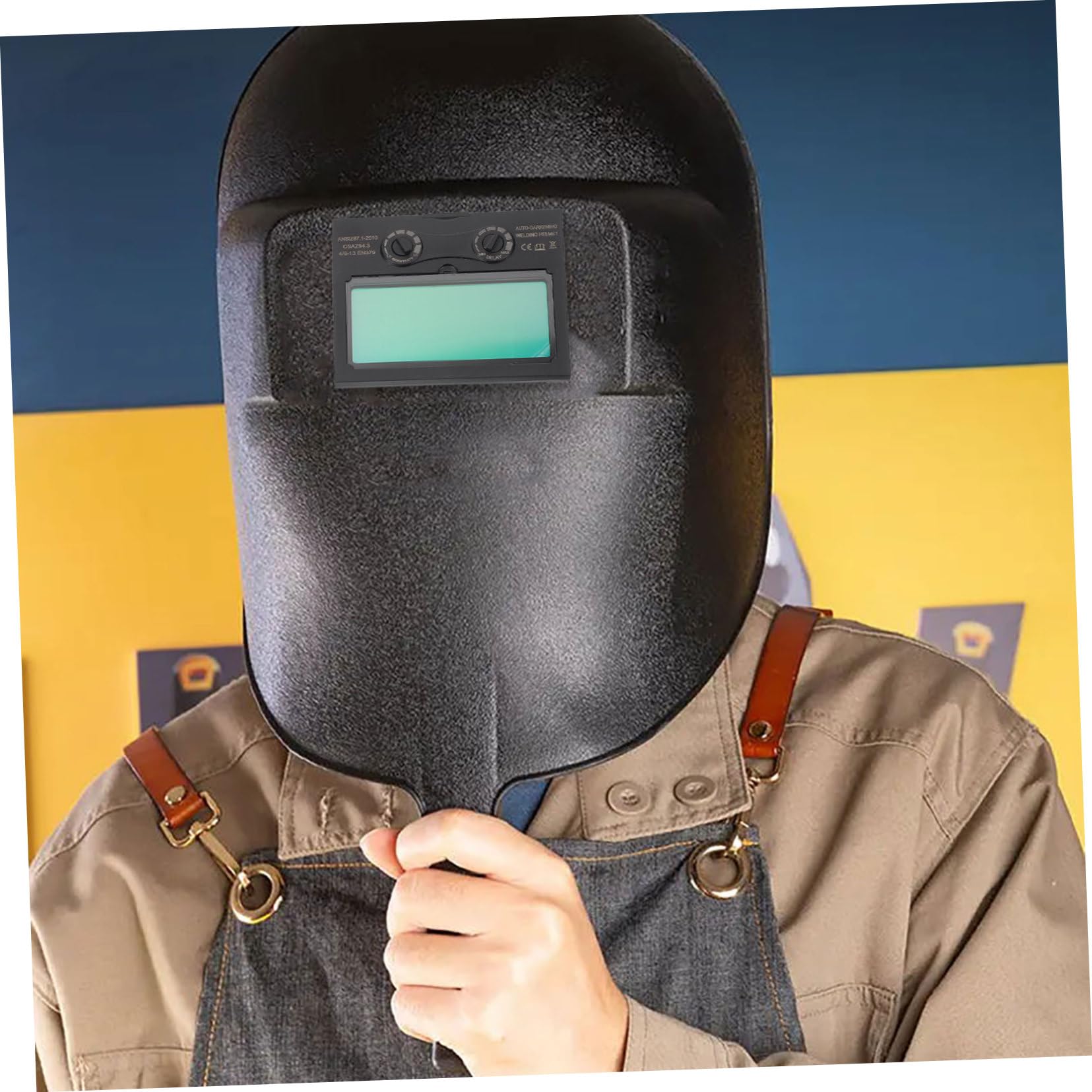SHINEOFI de Soldadura Oscurecimiento Automático Solar LCD Soldadura Compatible con Casco de Soldador