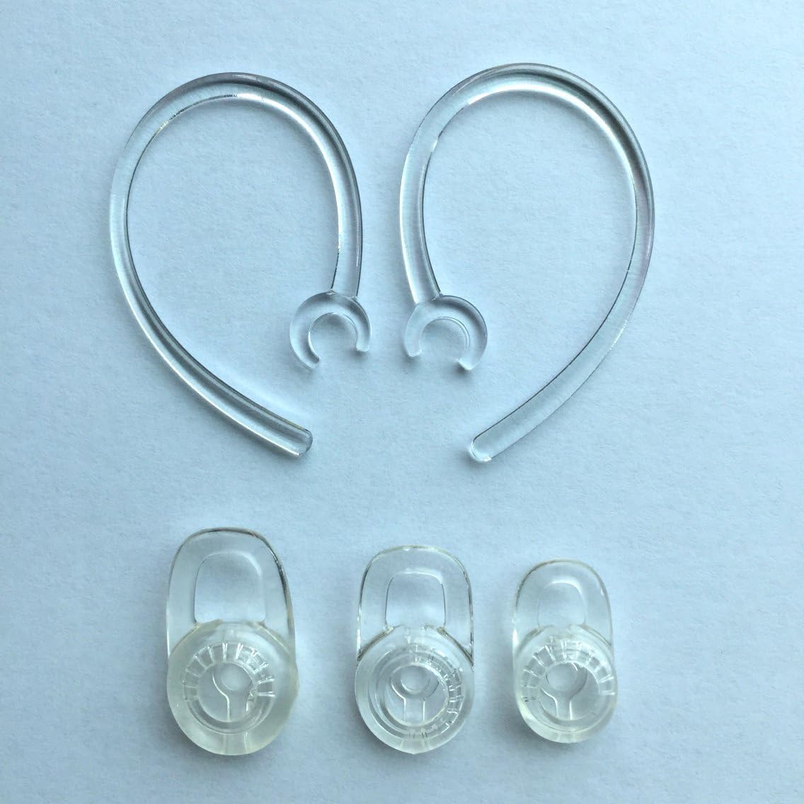 Set 3pcs SML Earbuds 2pcs Earhooks for Plantronics Voyager Edge M155 M165 M1100 M100 M55 M28 M25 Headphones Wireless Headset Earloops Earclips Eargels Eartips Ear Hook Loop Clip Bud Gel