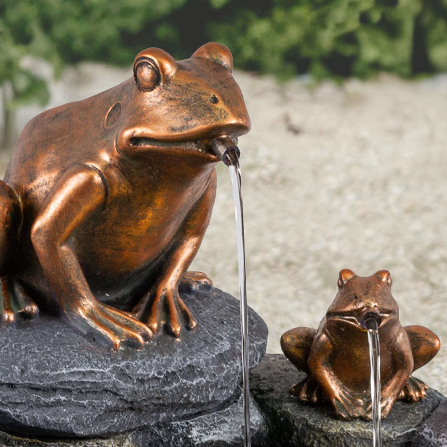 Springbrunnen mit LED-Licht 230V 250lph Wasserspiel für Garten, Gartenteich, Terrasse, Balkon Sehr Dekorativ (Teich-König)