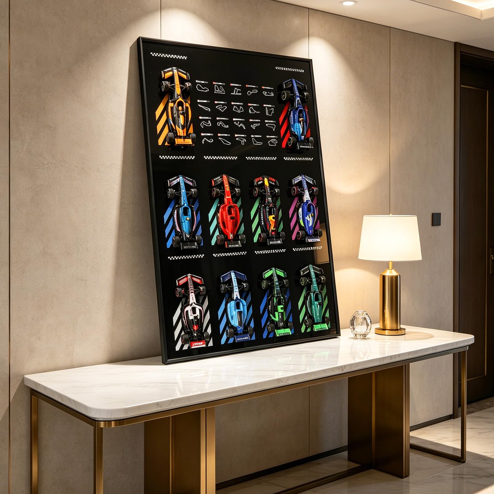 Vitrina de Pared para Coches en Miniatura con Panel Protector de Acrílico | Expositor de Pared para Modelos de Colección, Panel Expositor con Marco de Aluminio, Exposición para Vehículos en Miniatura