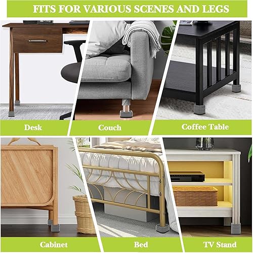 Miniatura 3 de Yookwutar Paquete de 4 elevadores de muebles de 1 pulgada, elevadores de cama ajustables resistentes para mesa, escritorio, sofá, gabinete, patas de