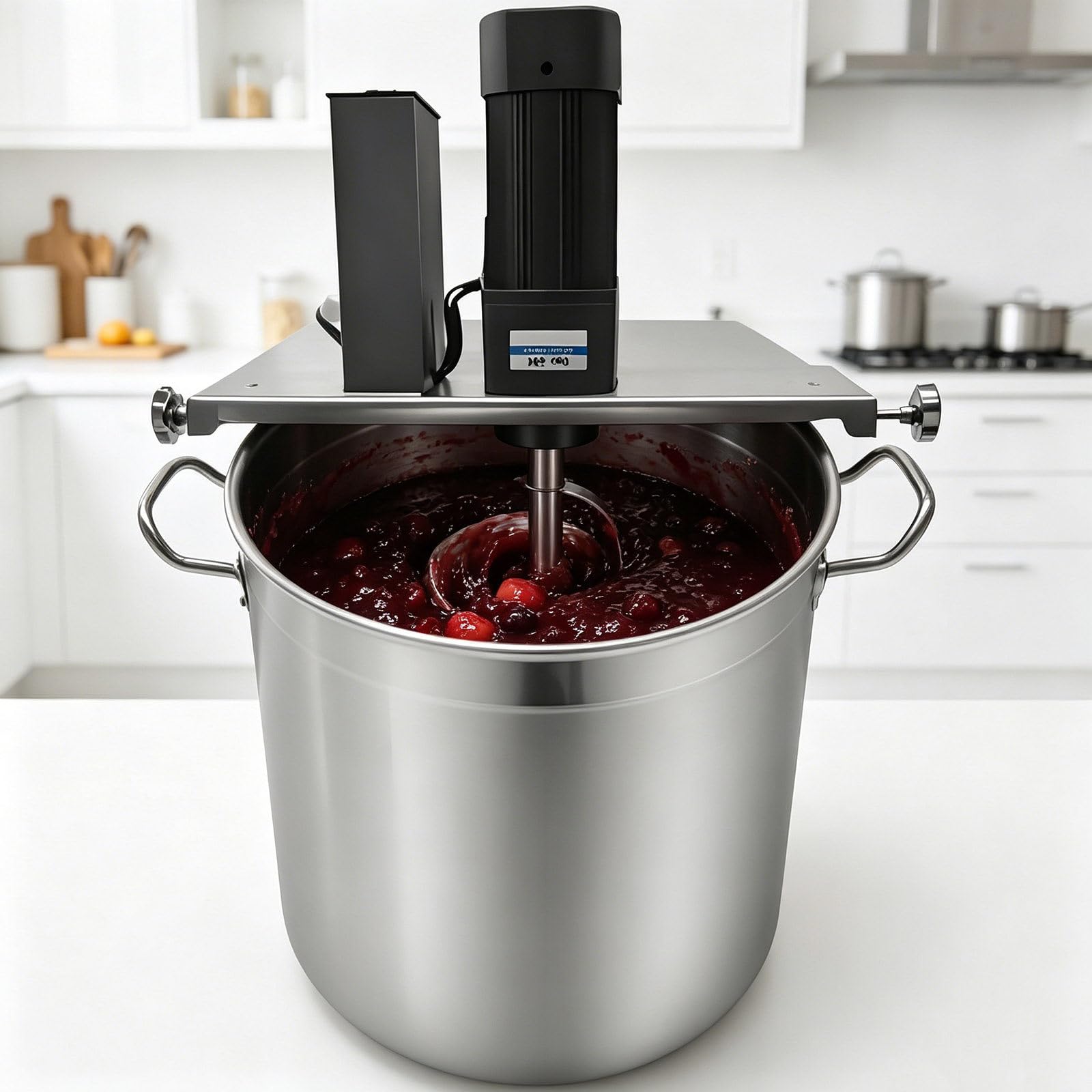 Beachtiful Automatic Stirrer, Stainless Steel Electric Mixer Machine, Automatic Pot Stirrer with 4-Blade Scraper, Sauce Stirrer Frying Machine 15L