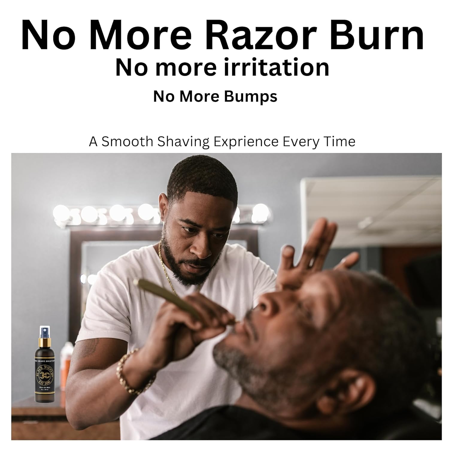 Black Widow Pro Shave Solution – No-Mess Shave Spray Lotion with Hint of Mint, Hydrating Slick Shaving Lotion for Men & Women, Reduces Razor Burn & Skin Irritation for Smooth, Comfortable Shaves - Image 5