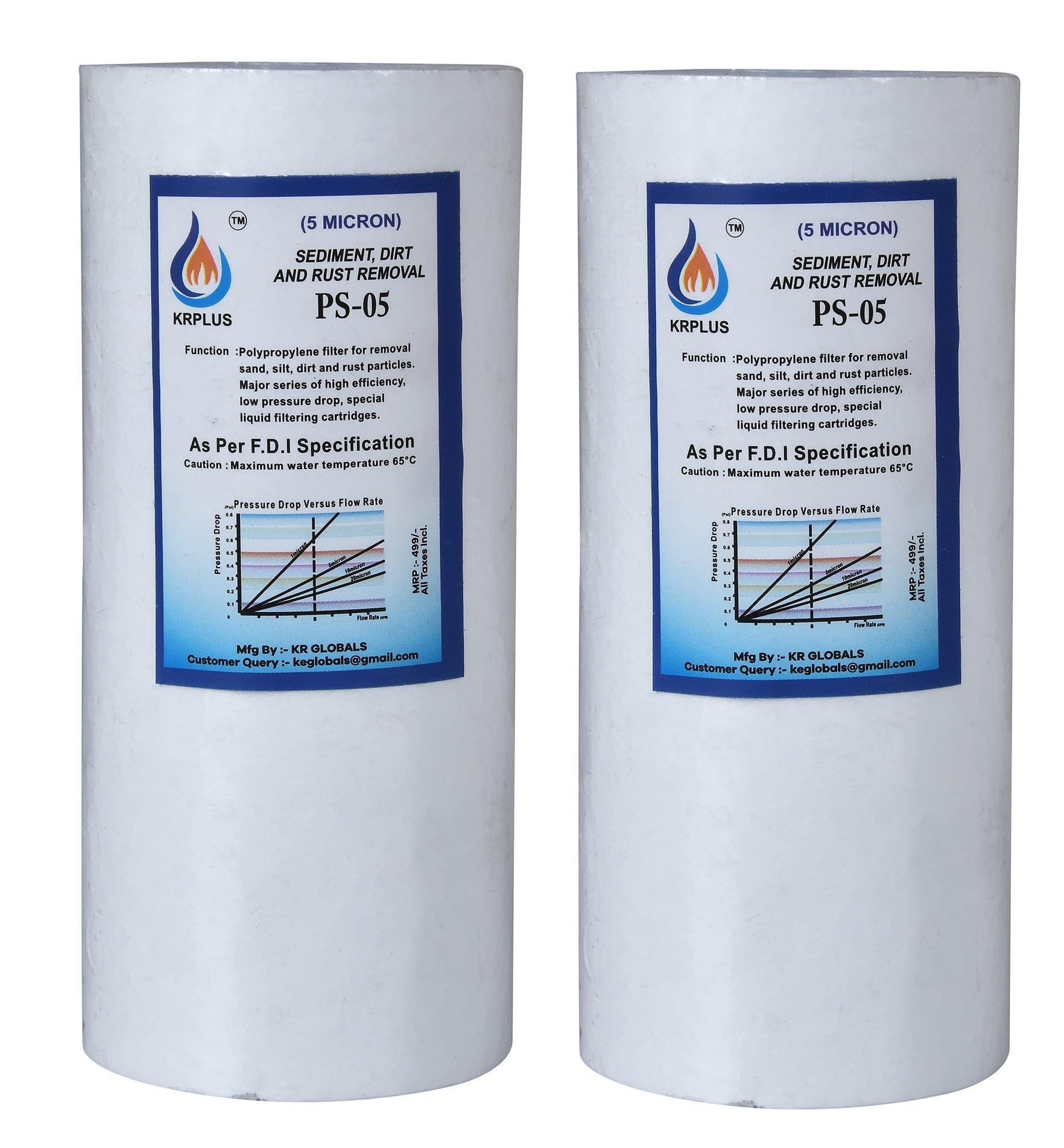 7.5 Inch Spun Filter/RO Filter/Pre Filter 5 Micron for PUREIT Water Purifier, 2.75" OD, 120 Gram (Pack of 2)-image-26