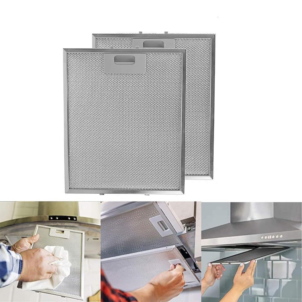 vhbw 2 x filter metalen vetfilter vervanging voor Teka 41TK0018, DM70, 81471000 voor afzuigkap, aluminium
