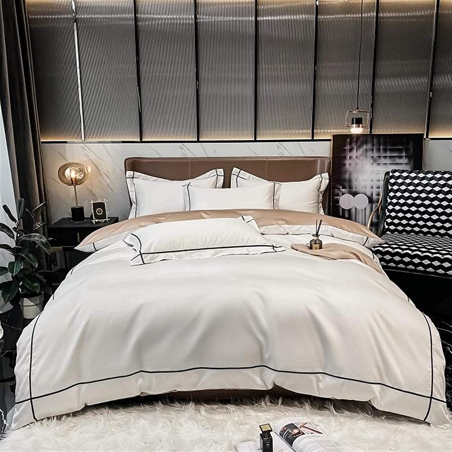 Housse de couette en coton égyptien 600 fils pour des nuits douces et soyeuses à la maison