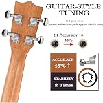 Everjoys Concert Ukulele 23 inch Mahogany Ukelele Beginner Kit w/Free Online Lesson Case Strap Tuner Picks, Fast to Learn
