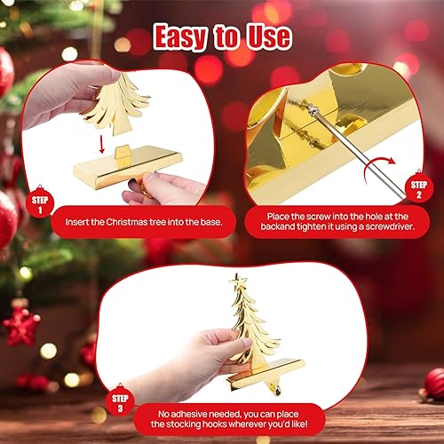Miniatura 2 de JUSTOTRY Decoraciones navideñas para mantel – Gancho dorado para árbol de Navidad, accesorios de Navidad para el hogar, mantel interior, decoración