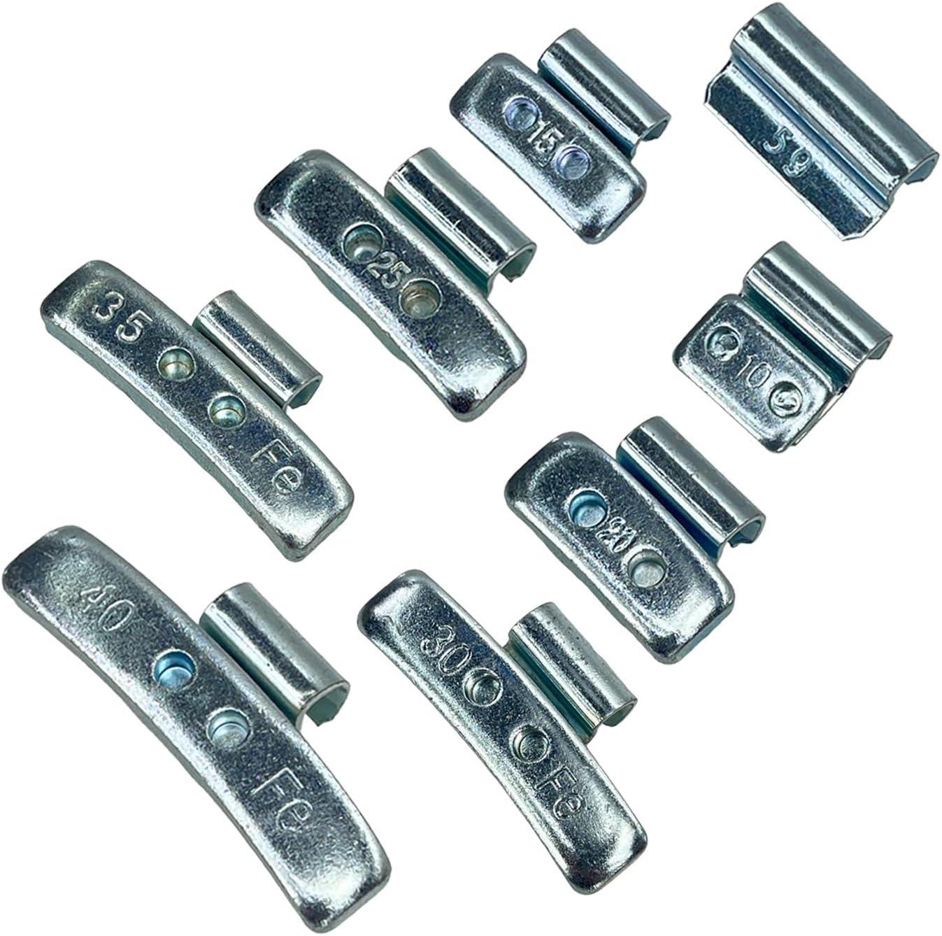 81-Piece Clip-on Wheel Weight Kit for Aluminum Wheels, 8 Metric Sizes Wide-Opening Style Assortment, Dynamic Wheel Balancing Weights Set for Trucks, RVs, Box Trucks, and Commercial Vehicles