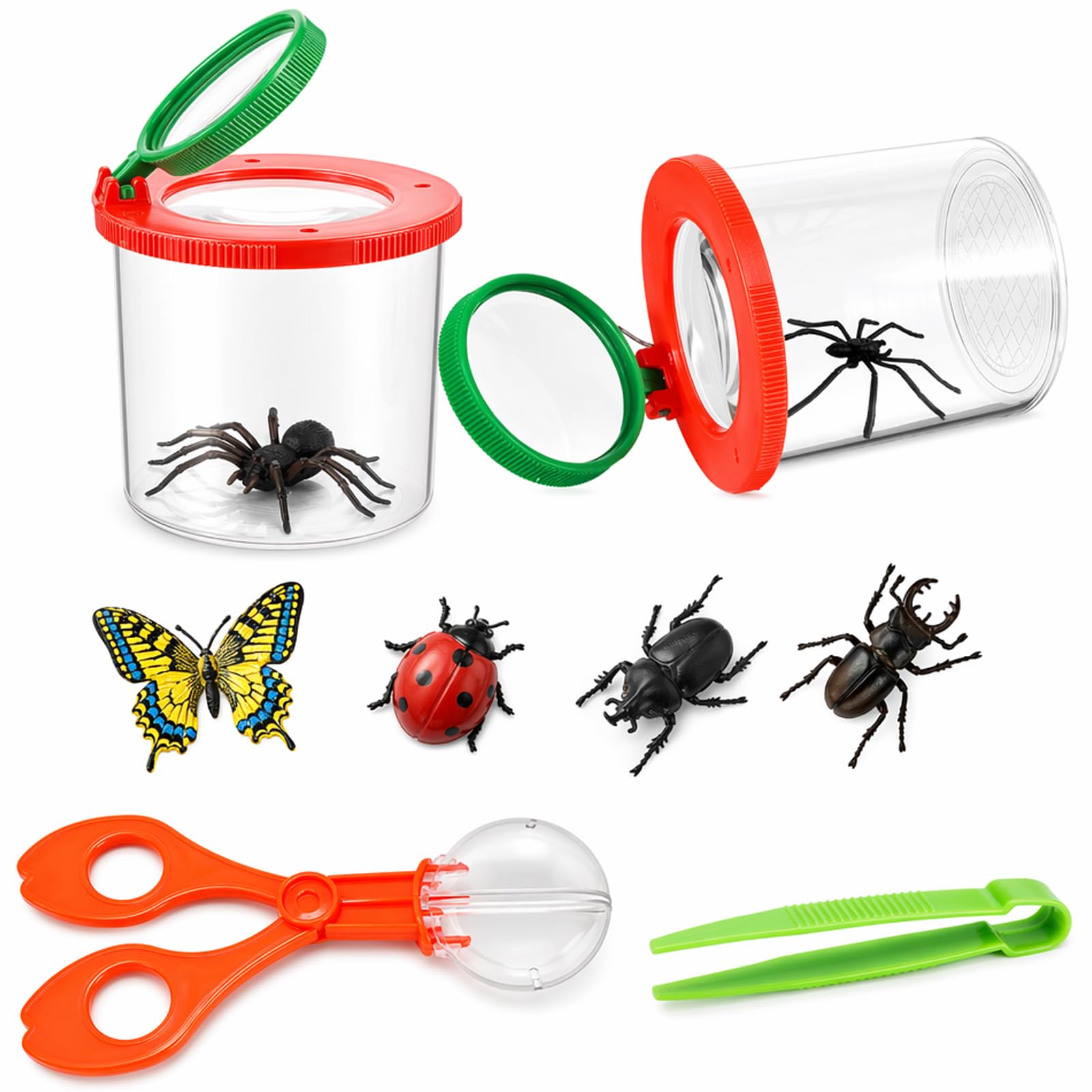 4PCS Bug Catcher, Bug Magnifier and Insect Catcher Tool Set, Bug Collecting Kit for Outdoor Nature Exploration, Educational Science Activity for Learners and Instructors