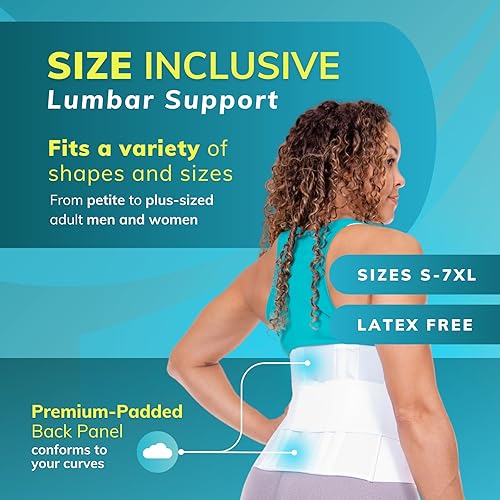 Miniatura 3 de BraceAbility faja lumbar de tamaño grande y alto para el dolor de espalda baja relacionado con la obesidad en talla extra grande pesado o con
