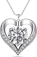 BSTGEKELY Moissanite Heart Necklace for Women - 925 Sterling Silver Hypoallergenic Diamond Pendant, Anniversary Birthday Gift for Wife Girlfriend