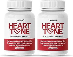 Heart Tone Capsules | Enhance Heart Health | Lowers Cholesterol & Triglycerides | Controls Blood Pressure | Clinically Researched | All-Natural Formula | 120 Capsules | 2 Capsules Daily