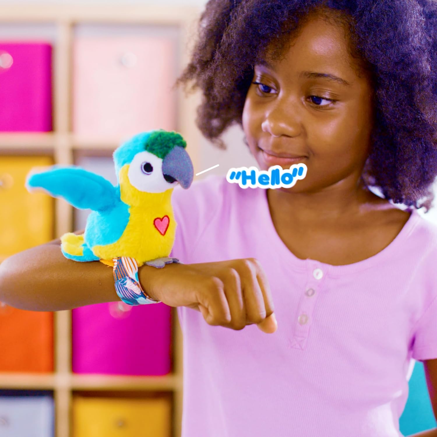Birds 2 Pack - Cockatoo & Blue Parrot - Slap Bracelet Interactive Plush Toy Birds, They Chat-Sing-Mimic Each Other, Flap Wings, Kids 3+