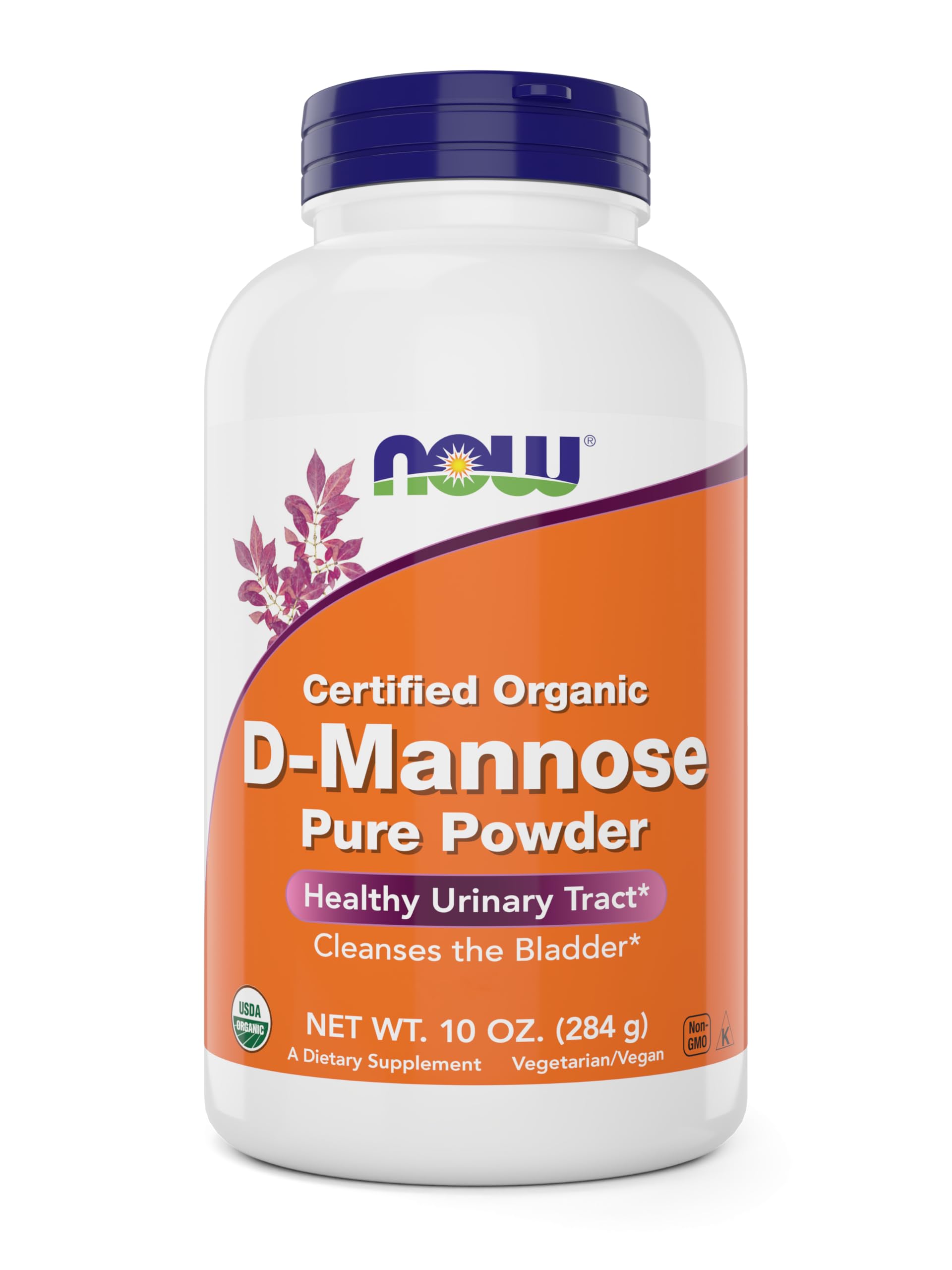 NOW Foods Pure, Organic D-Mannose 10 oz Powder - Bladder Cleanse and Urinary Tract Health Supplement