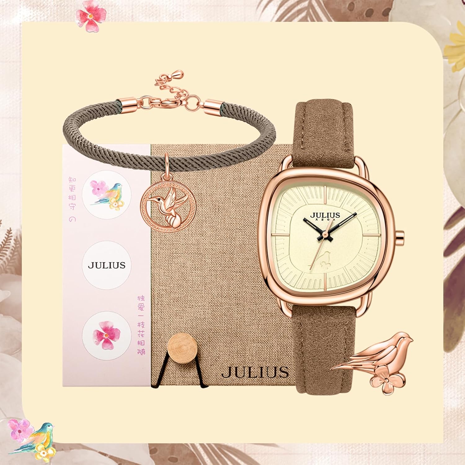 VALENCE-Julius Women's Vintage Leather Watch - 30mm Case Small Band (Green/Light Brown) | Scratch-Resistant Sapphire Glass, Japanese Quartz Movement, 30M Waterproof | Elegant Casual Gift for Ladies - Image 6