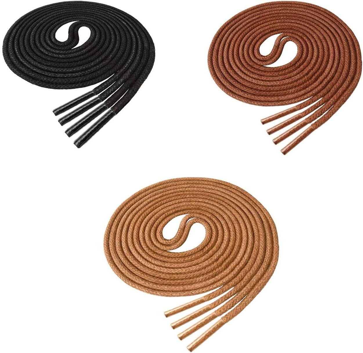 Lify Waxed Cotton Extra Thin Dress Round Shoelaces for formal shoes, available in 60CM (23.62'') & 80CM (31.5'') - 2 Pair PacK