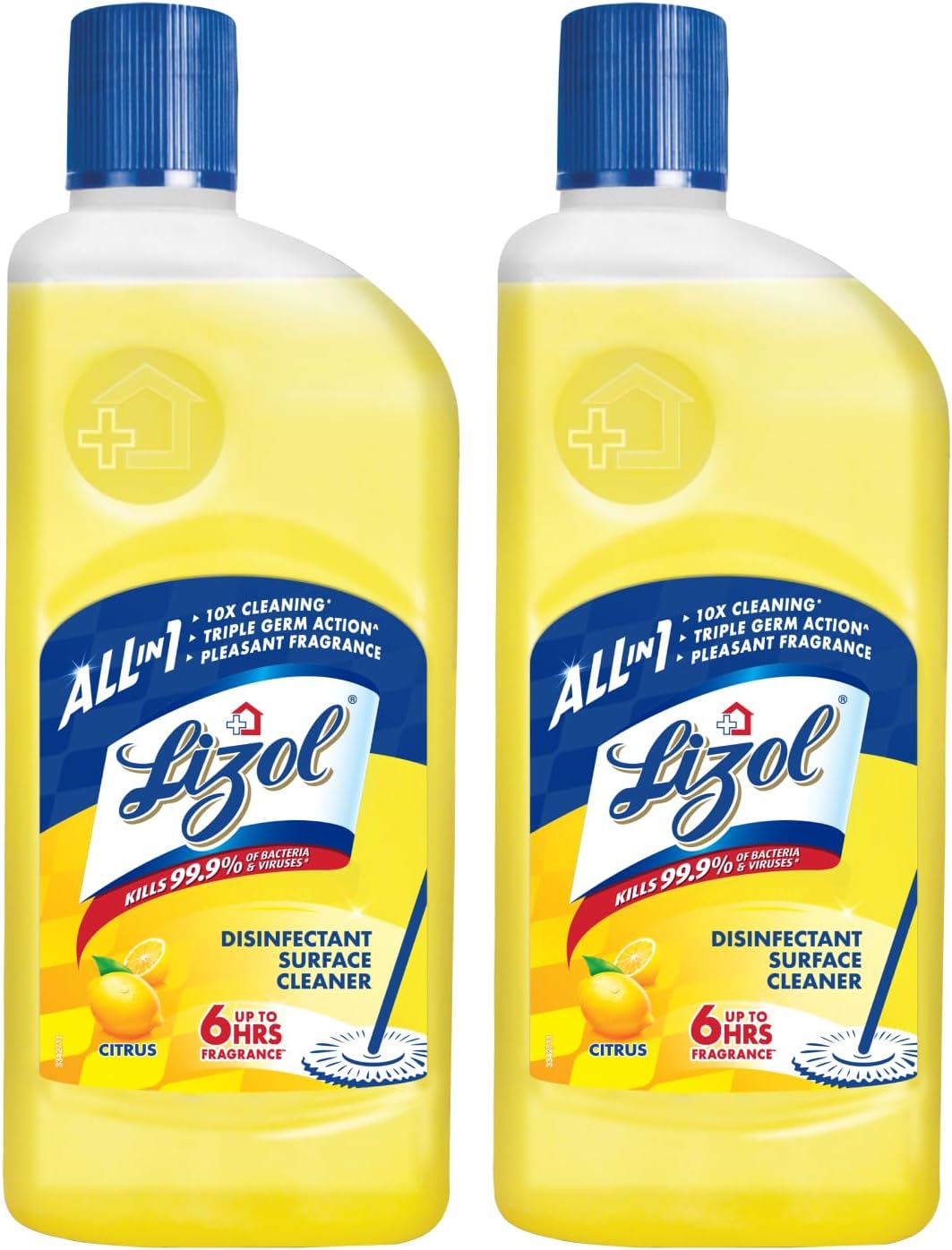 Disinfectant Surface & Floor Cleaner Liquid, Citrus - 625 ml (Pack of 2) | Suitable for All Floor Cleaner Mops | Kills 99.9% Germs| India's #1 Floor Cleaner