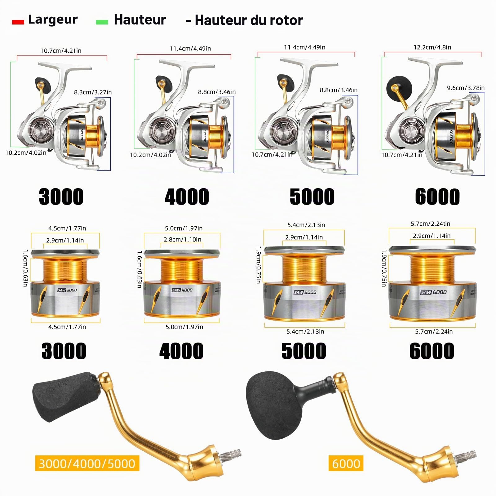 Seaknight RAPIDII Moulinet de pêche en mer 10+1 roulement 6.2:1 4.7:1 Anti-Corrosion pour pêche en mer 2000H 2500H 3000H 4000H 5000H 6000 Fibre de Carbone Frein Max 15 kg