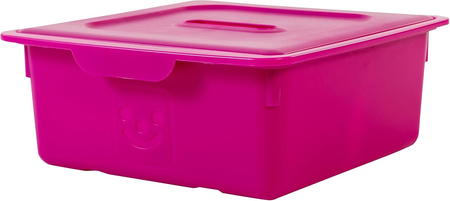 IRIS OHYAMA, Set of 2, Storage boxes, 10 Lwith lid, stackable, bedroom, playroom - Kids Box KDL-330 - Vivid Viola