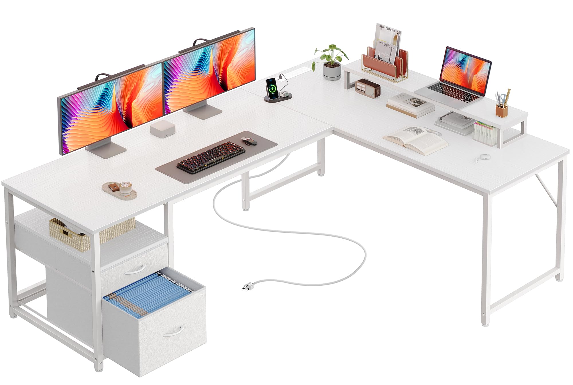 PRAISUN 63 L-Desk w/ Power