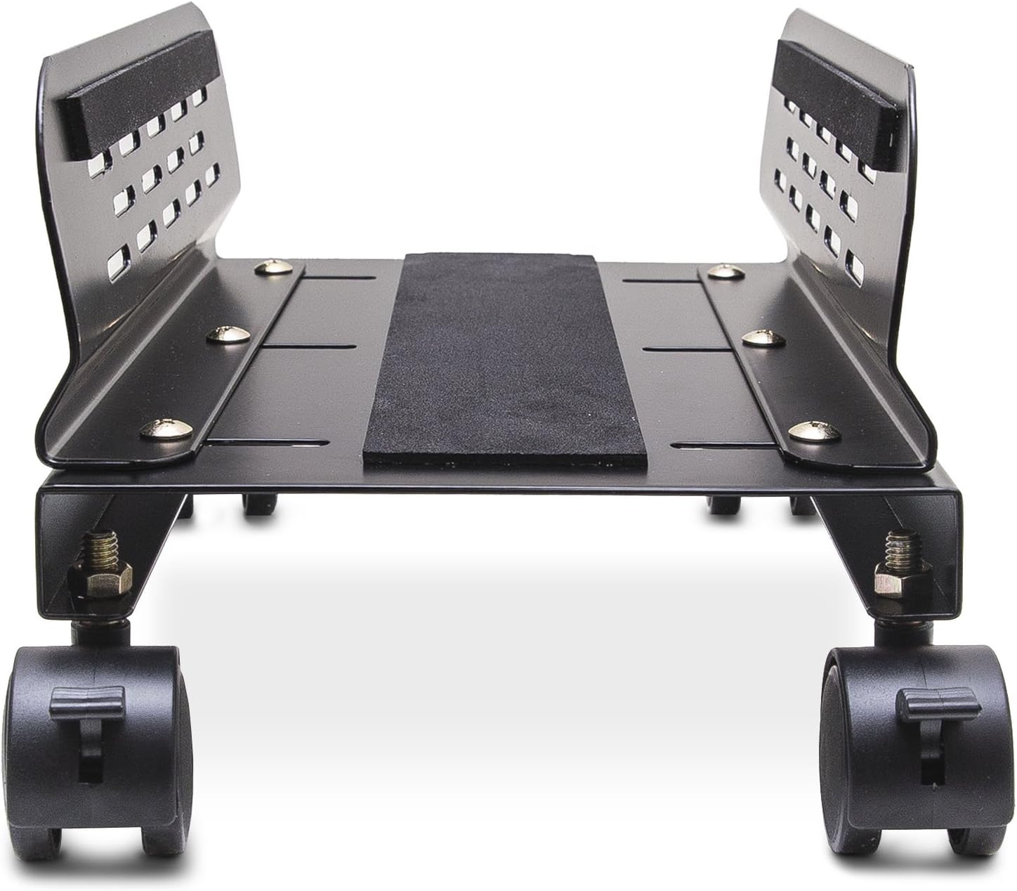 Slim Computer PC or UPS Metal Floor Stand with Adjustable Width and Locking Caster Wheels