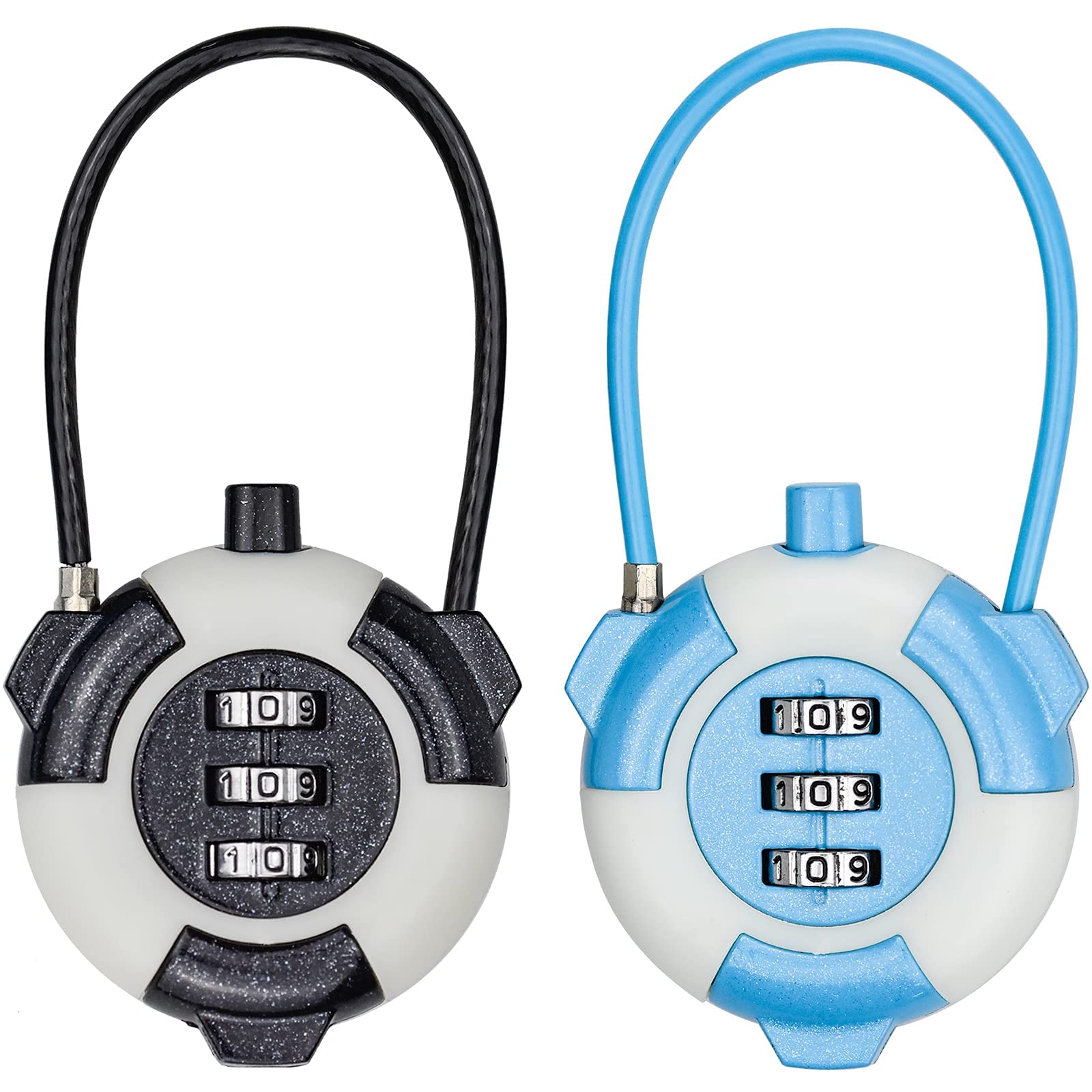 2 PCS Luggage Locks, Digit Combination Padlocks Digit Security Padlock Suitcase Locks for for Travel Suitcases Luggage Bag Case etc(Black and Blue)