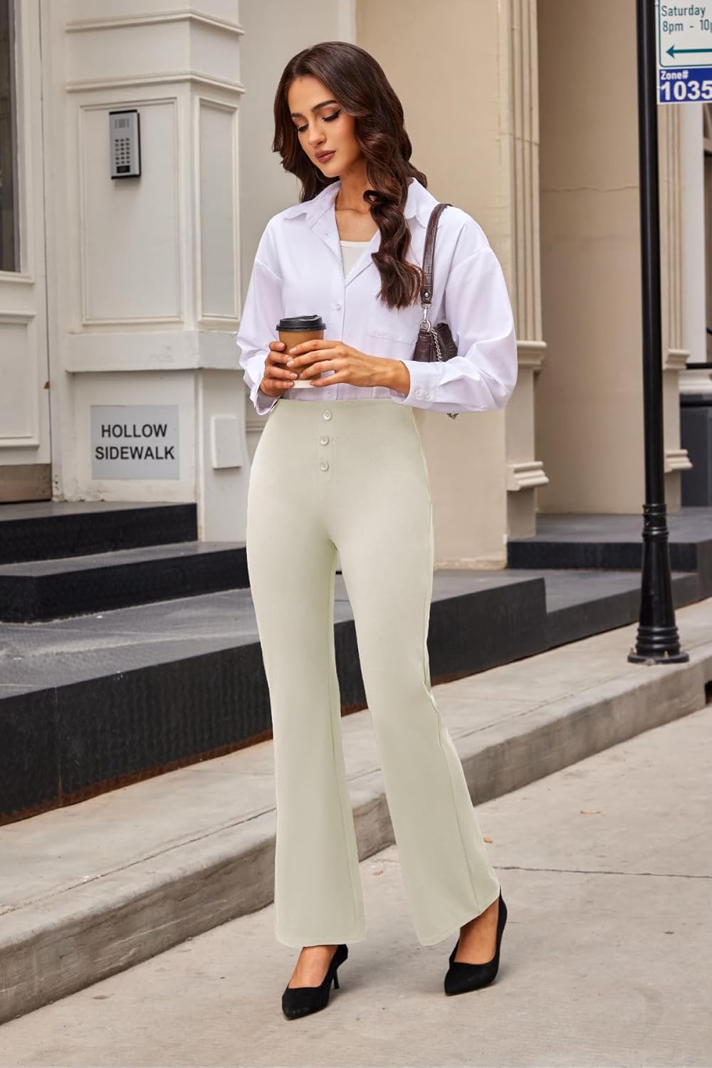 keriffe Womens Bootcut Dress Pants High Waist Stretchy Business Work Casual Trousers with Back Pockets Office Slacks - Image 6