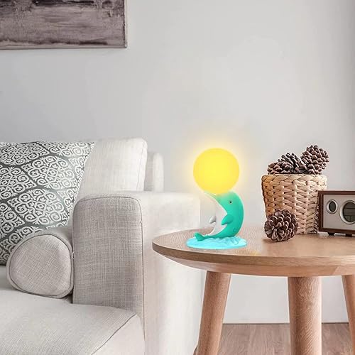Miniatura 3 de Luz de delfín para dormitorio con proyector de luz nocturna automática para niños, luz nocturna de estrella (azul)