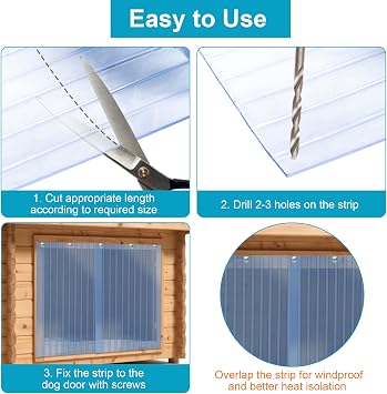 Plastic Vinyl Replacement Strip Curtain 8 x 7.6, 0.08 Thickness Walk in Freezer Cooler Curtain Strips, Plastic Curtain Strips for Commercial Entry Doors, DIY Dog Cat House Entry Door